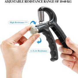 Grip Strengthener, 10-60kg Adjustable Resistance Forearm Grip Hand Trainer Hand Squeezer Finger Exerciser For Men Women Athletes Musicians Wrist Gripper