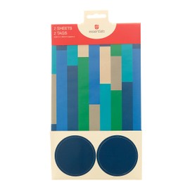 UK Greetings Birthday Wrapping - Gift Wrap for Him - Sheet for Him - Birthday Gift Wrap - 2 Sheets and 2 Labels, Multi-Colour