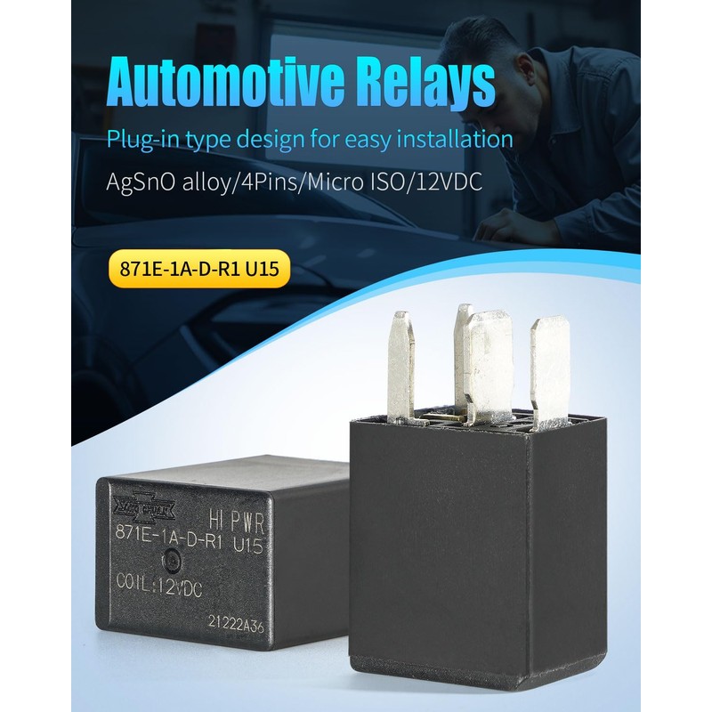 871E-1A-D-R1 U15 12VDC 4 Pin Micro ISO Automotive Relay