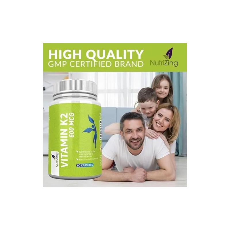 Nutrizing Vitamina K2 Mk7 Alta Potencia 600mcg 90 Cápsulas