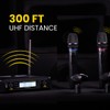 Dual Wireless Microphone System Auto-Scan Long Range Mic Set with