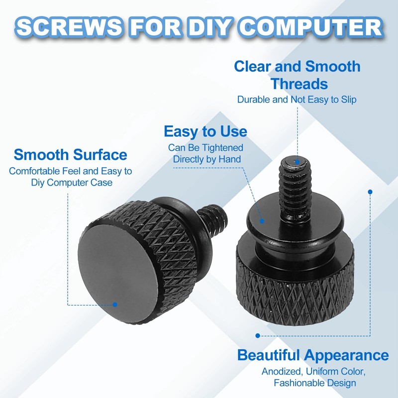 MECCANIXITY 6 Pcs 6#32 Knurled Thumb Screw Computer Case Threaded