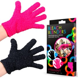 FRAMAR - Guantes de micro fibra para pintar el cabello, peludos, reutilizables, para peluquería, para limpieza, rosa