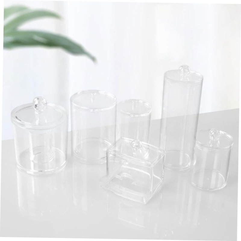 Vaguelly 2Pcs Cotton Swab Organizer Desktop Storage Box for Makeup