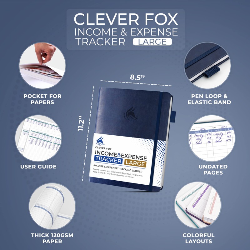 Clever Fox Income & Expense Tracker Large – Accounting &