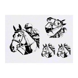 Azeeda 4 x 'Reiter' Temporäre Tattoos - Wasserfest, Hautfreundlich & Ungiftig · Transfers in Verschiedenen Größen (TO00076418)
