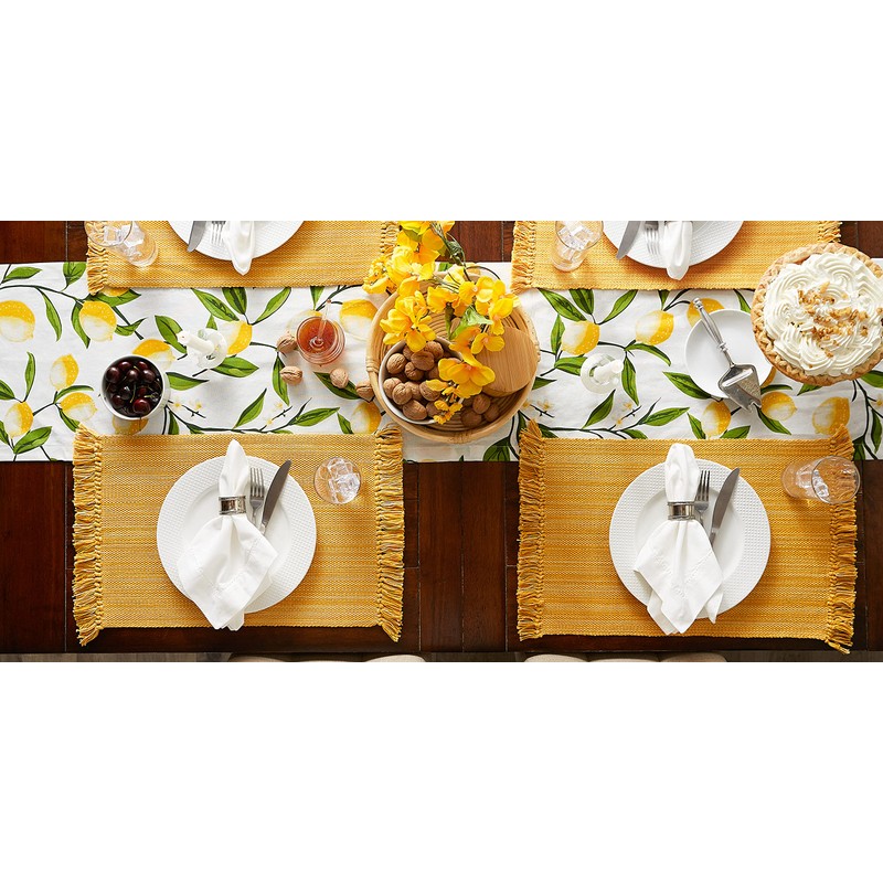 DII Variegated Tabletop Collection, Placemat Set, 13x19, Apricot, 6 Piece