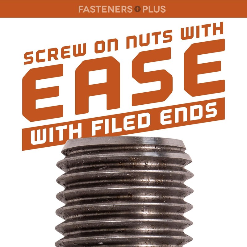 Fasteners Plus A307 Fully Threaded Rod, 1 1/2" Diameter, 6