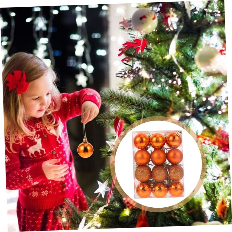 OHPHCALL Fillable Christmas Baubles 48pcs Large Red Christmas Tree Decorations