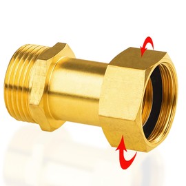 Brass Screw Connection Both Sides Equal G1 x G1 Inch AGxIG (AG Diameter 32.5 mm x Female Diameter 30.5 mm), DN25, Brass Movable Screw Connection Passage G1 Inch, Brass Screw Connection IGxAG 1 Inch