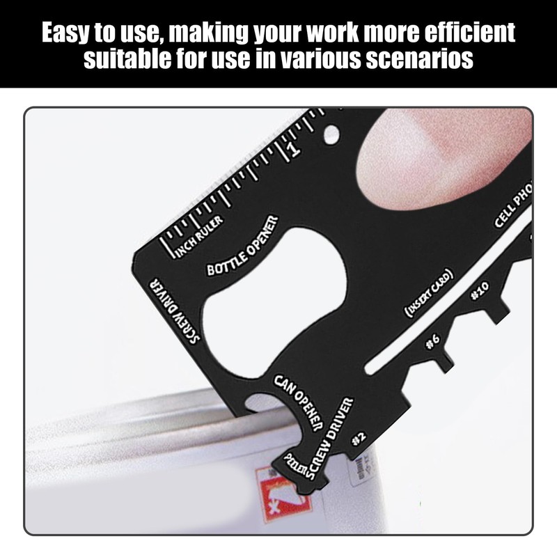 1 Piece Multi-Tool, Stainless Steel Card Tool with Leather Case,