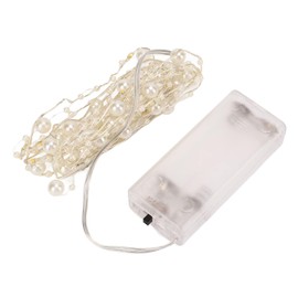 4 Piezas de Luces de Cadena de Cuentas, Luces de Cadena de Luces LED, Perlas Blancas, LED Decorativas Atractivas para Bodas, Centros de Mesa, Fiestas, Decoración