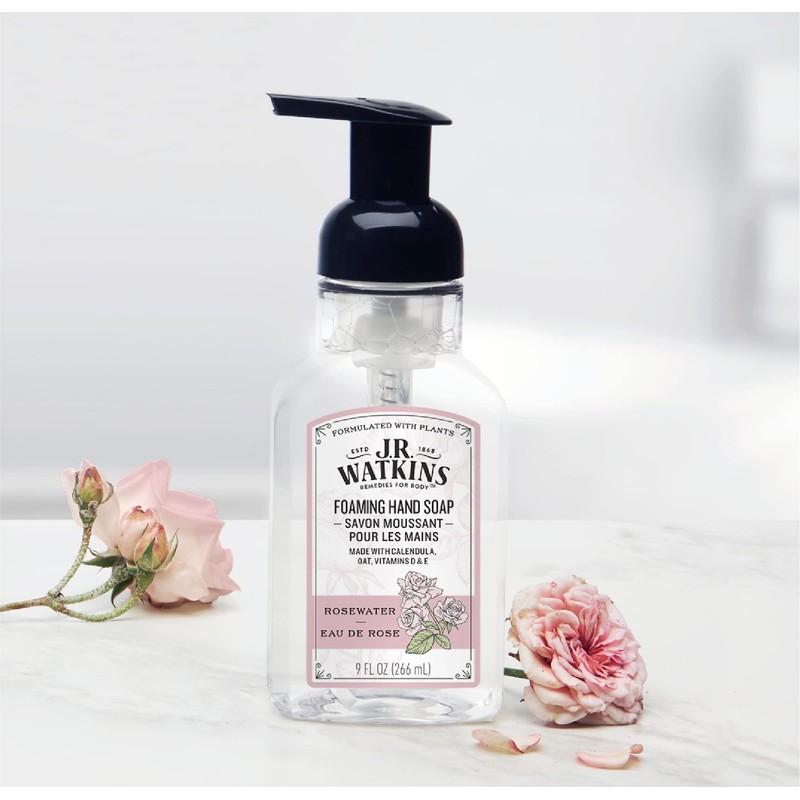 J.R. Watkins Foaming Hand Soap with Pump Dispenser, Moisturizing Foam