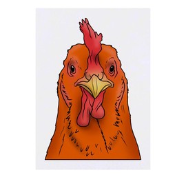 'Chicken Head' Temporary Tattoo - Water Resistant, Skin-Safe, Non-Toxic Transfer (TO00056143)