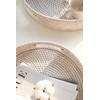 HITOMEN 11.8" Hand-Woven Round Rattan Serving Tray Decorative Wicker Trays