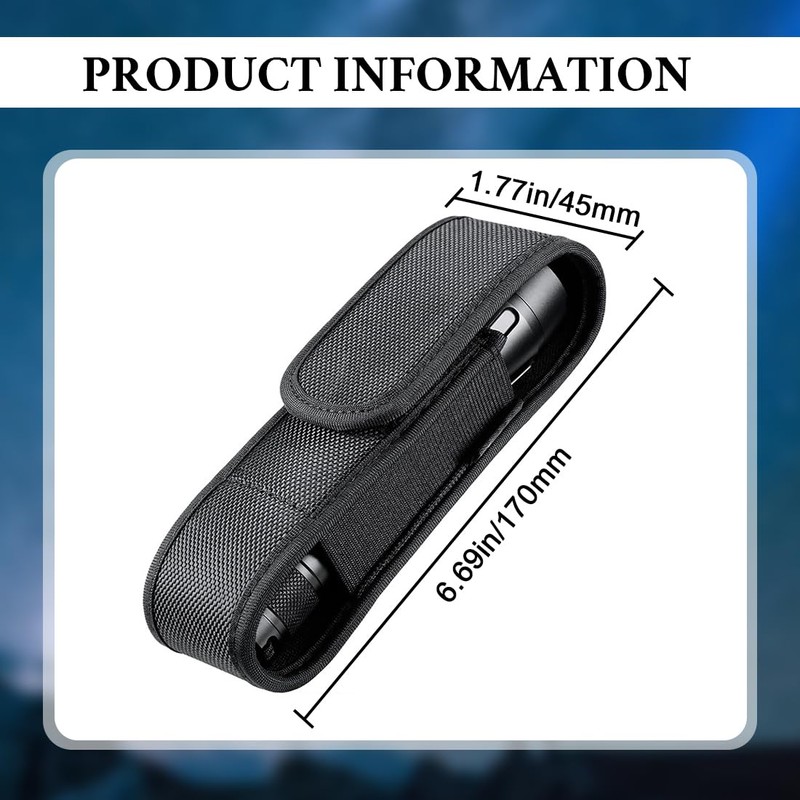 JEYORZY Tactical Flashlight Bag Holster, Flashlight Holster Holder Cover Nylon