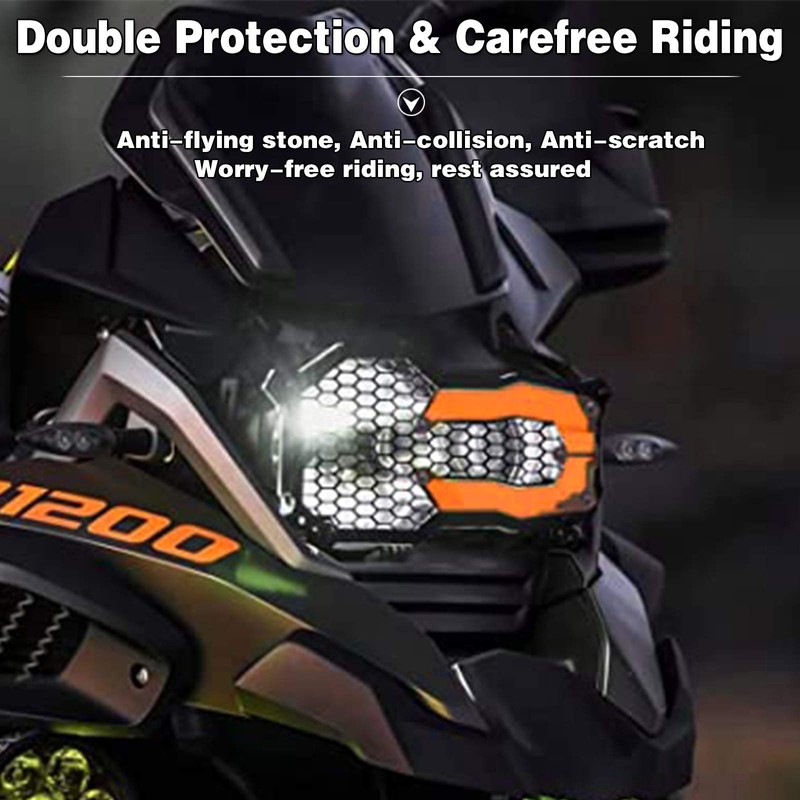 5Pcs R1200GS Headlight Protector Motorcycle Guard Grille Cover Light Bracket