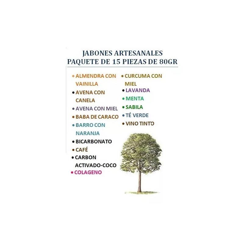 Sofibelle Jabones Artesanales, 15 De 80gr, Elige La Variedad