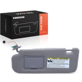 A-Premium Left Driver Side Sun Visor with Mirror - Compatible with Hyundai Sonata 2006 2007 2008 2009 2010, with Light, with Sliding Sun Visor Extension, Gray, Replace 85201-3K400-QS