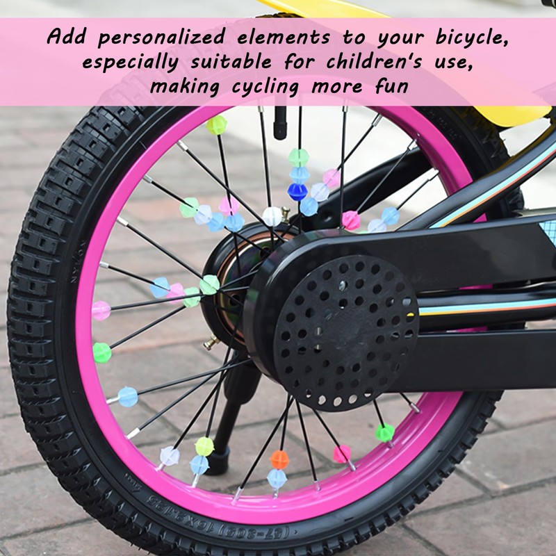 PLLDVEFD 320 Pieces Bicycle Spoke Decoration, Children'S Bicycle Accessories, Luminous