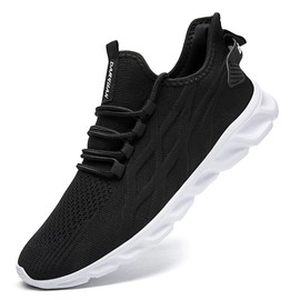 DLWKIPV Zapatillas de Dujer para Caminar Zapatillas Sin Cordones Zapatillas de Tenis Zapatillas Deportivas para Correr Zapatillas de Gimnasio Zapatillas Deportivas Negro y Blanco 25.16 CM