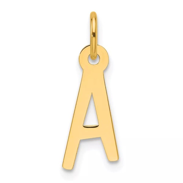 GlittersandGold 14k Slanted Block Letter A Initial Charm Bracelet Necklace