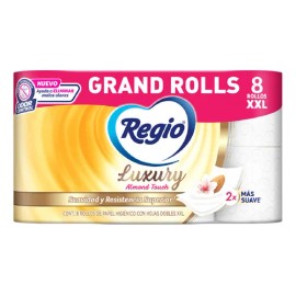 Papel Higiénico Regio Luxury Almond Touch 8 Rollos XXL