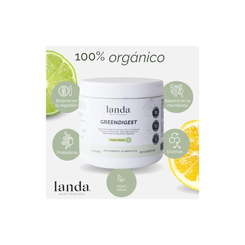 LANDA GreenDigest Mix Verde en Polvo con Probióticos 10 Billion