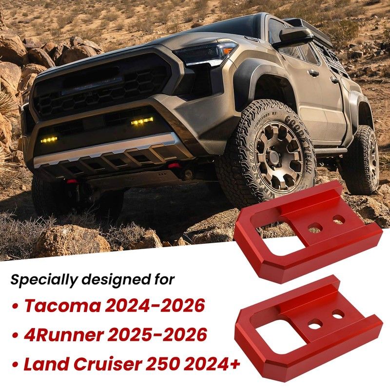 TECHPICCO Tow Hooks for Tacoma 2024-2026/4Runner 2025-2026/Land Cruiser 250 2024-2025,