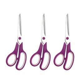 3 Pcs Office Stationery Scissors, 8.5 Inch Stainless Steel Paper Cutting Sewing Fabric Craft Scissors with Sharp Blades for DIY Handmade Art Craft (Purple)