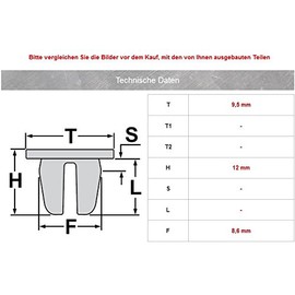 Expansion Nut Clips Universal Body in Black Pack of 10