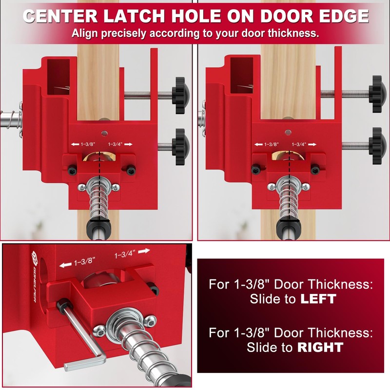 Door Lock Installation Kit for 1-3/8" and 1-3/4" Wooden Doors
