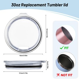 Anfuey 30 oz Tumbler Replacement Lids, Splash-Proof Replacement Lid, Replacement Lid for YETI Rambler, Old Style Rtic and More Travel Mugs (4 Pack