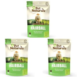 Pet Natural Cat Hairball Supplement Omega 3-6 Psyllium Husk Cranberry 30 Chewables x 3 / 펫내추럴 고양이 헤어볼 영양제 오메가3-6 차전자피 크랜베리 30츄어블 x 3개