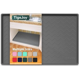 TigeJoy Under Sink Mat 37" x 19" - Silicone Mat in Kitchen and Bathroom Organizers and Storage, Waterproof Protector for Drawer Shelf and Cabinet Liner, Flexible Sink Drip Tray