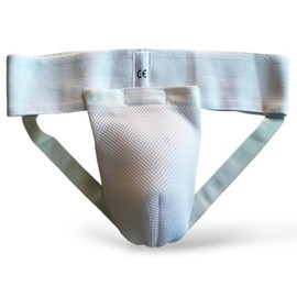 Groin Guard Removable Genital Men's In Cotton With Shell Shell Para CE Certificate, bianco, Small