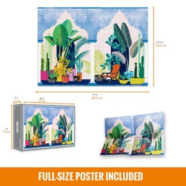 Cloudberries Hideaway Puzzle 500 Teile, Spaßiges modernes 500-Teile-Puzzle für Erwachsene mit coolem Zimmerpflanzen- und Kaktusthema