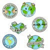 Earth Brooch Save The Planet Lapel Pin for Women Cartoon