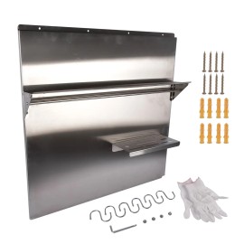 29.5 X 29.5 Inch Stainless Steel Range Hood Wall Shield with Backsplash Storage Shelf Kitchen Range Partsdefault: default title