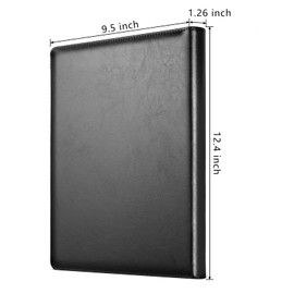 SAYEEC Clearance Padfolio Clipboard Portfolio Folder Leather Interview Legal Business Portfolio Document Organizer A4 Letter Size Writing Pad Holder Notepad Clip Boards for Office Conference (Black)