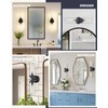 Emak 22 Inch Black Bathroom Light Fixtures Over Mirror, 2-Light