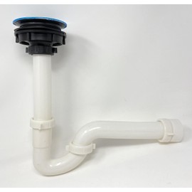 1 1/2" Sink P Trap Kit, Fits 1 1/2" or 1 1/4" Tailpieces, White Plastic Tubular with PVC Threaded Adapter, for drain bar sinks kitchens, bathrooms and water applications.