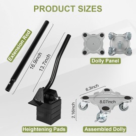 FAHKNS Heavy Duty Furniture Movers with 5 Wheels, 3086 Load Capacity, 360 Rotating Furniture Dolly, Furniture Lift Mover Tool Set for Moving Appliances, Sofa, Fridge, Washing Machine（6.3×6.3inch）