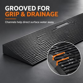 **Cuttable Natural Rubber Threshold Ramp – 1.2" & 1.6" Height Options for Wheelchairs, Scooters and Doorways**