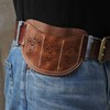 TOURBON Leather Pocket Tool Belt Pouch 3 Slots EDC Multitool