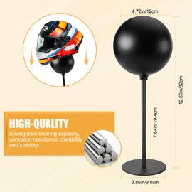 PAHTTO Motorcycle Helmet Stand 2 Packs, Desktop Helmet Display Holder with Stable Base for Helmets, Caps, Hats, Wigs, Motorcycle Helmet Accessories