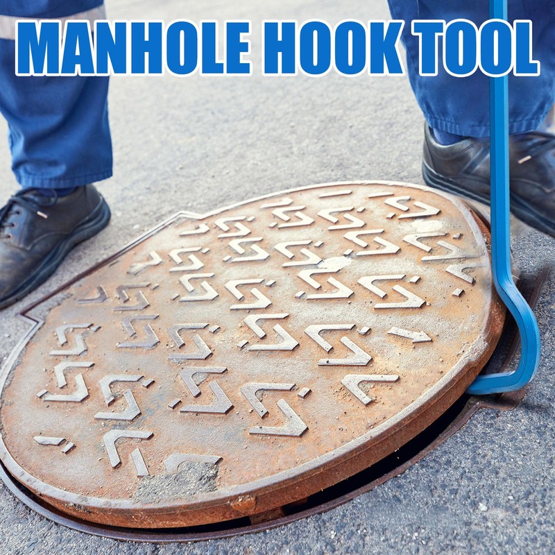 Therwen 1 Pcs Manhole Cover Hook 36" Made with 5/8"