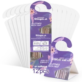 FEBCAT Catch Mottenfalle Kleidermotten 12 Stück Mottenschutz Für Kleiderschrank Kleidermottenfalle Kleidermotten Bekämpfen Mottenpapier Für Kleiderschrank