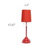 Simple Designs LT3018-RED Table Lamp with Fabric Shade and Hanging