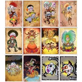Day of the Dead Original Art 15 Postcard Set, Frida Kahlo, Calaveras, SugarSkull